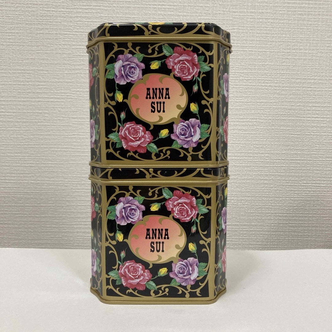 ANNA SUI - ANNA SUI 花柄 空き缶 2個セット ギフトボックスの ANNA SUI - ANNA SUI 花柄 空き缶 2個セット ギフトボックスの