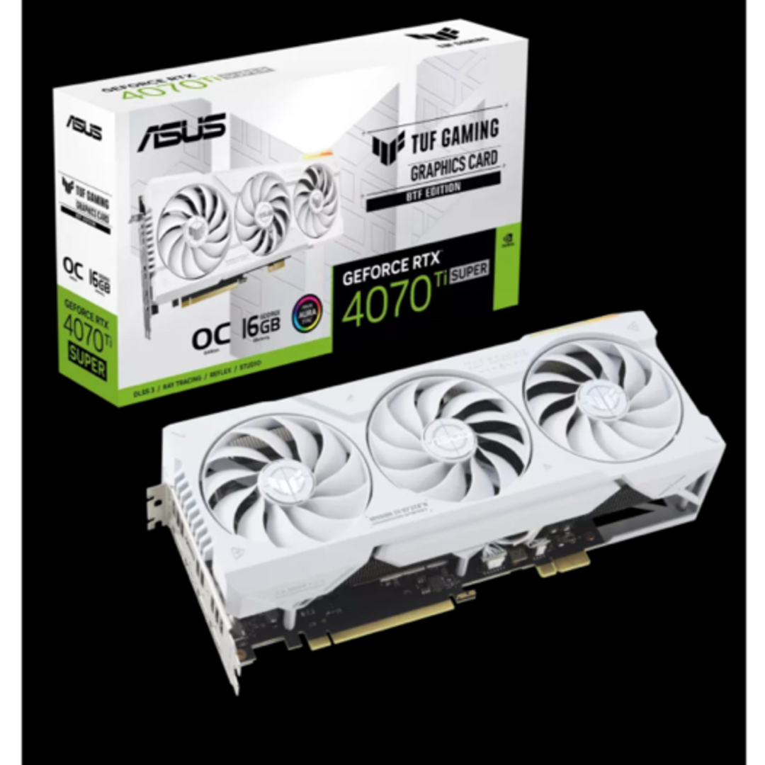ASUS(エイスース)のASUS TUF RTX4070tisuper White BTFモデル スマホ/家電/カメラのPC/タブレット(PC周辺機器)の商品写真