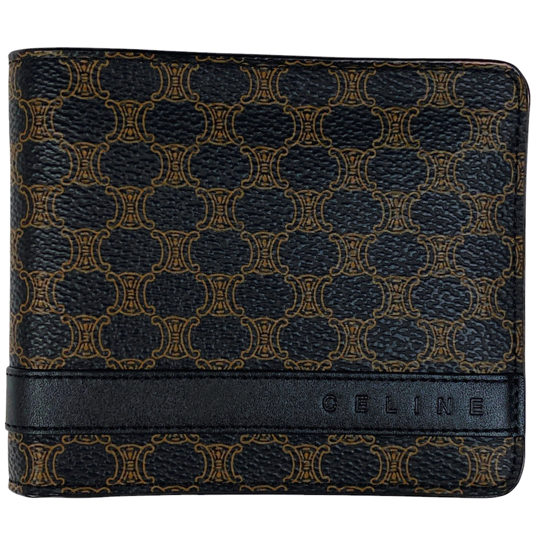 CELINE - セリーヌ マカダム柄 二つ折り 財布 レディース 【中古 CELINE - セリーヌ マカダム柄 二つ折り 財布 レディース 【中古
