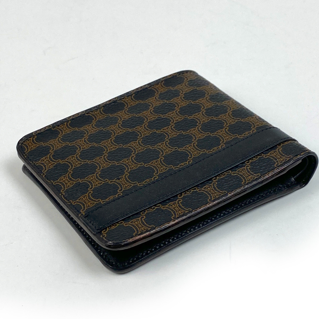 CELINE - セリーヌ マカダム柄 二つ折り 財布 レディース 【中古 CELINE - セリーヌ マカダム柄 二つ折り 財布 レディース 【中古