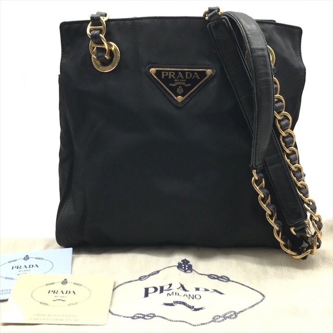 PRADA - 良品 PRADA プラダ 三角ロゴ プレート ナイロン PRADA - 良品 PRADA プラダ 三角ロゴ プレート ナイロン
