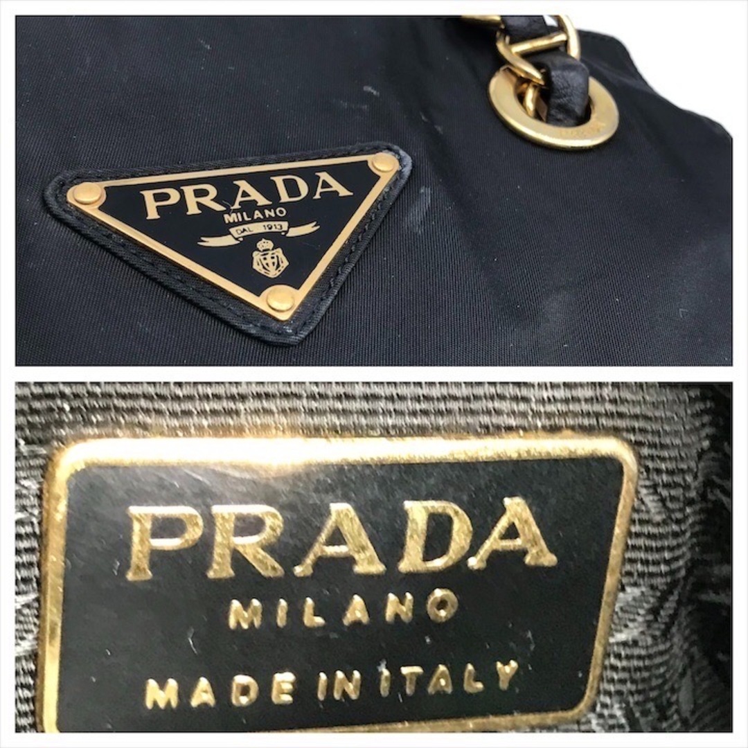 PRADA - 良品 PRADA プラダ 三角ロゴ プレート ナイロン PRADA - 良品 PRADA プラダ 三角ロゴ プレート ナイロン