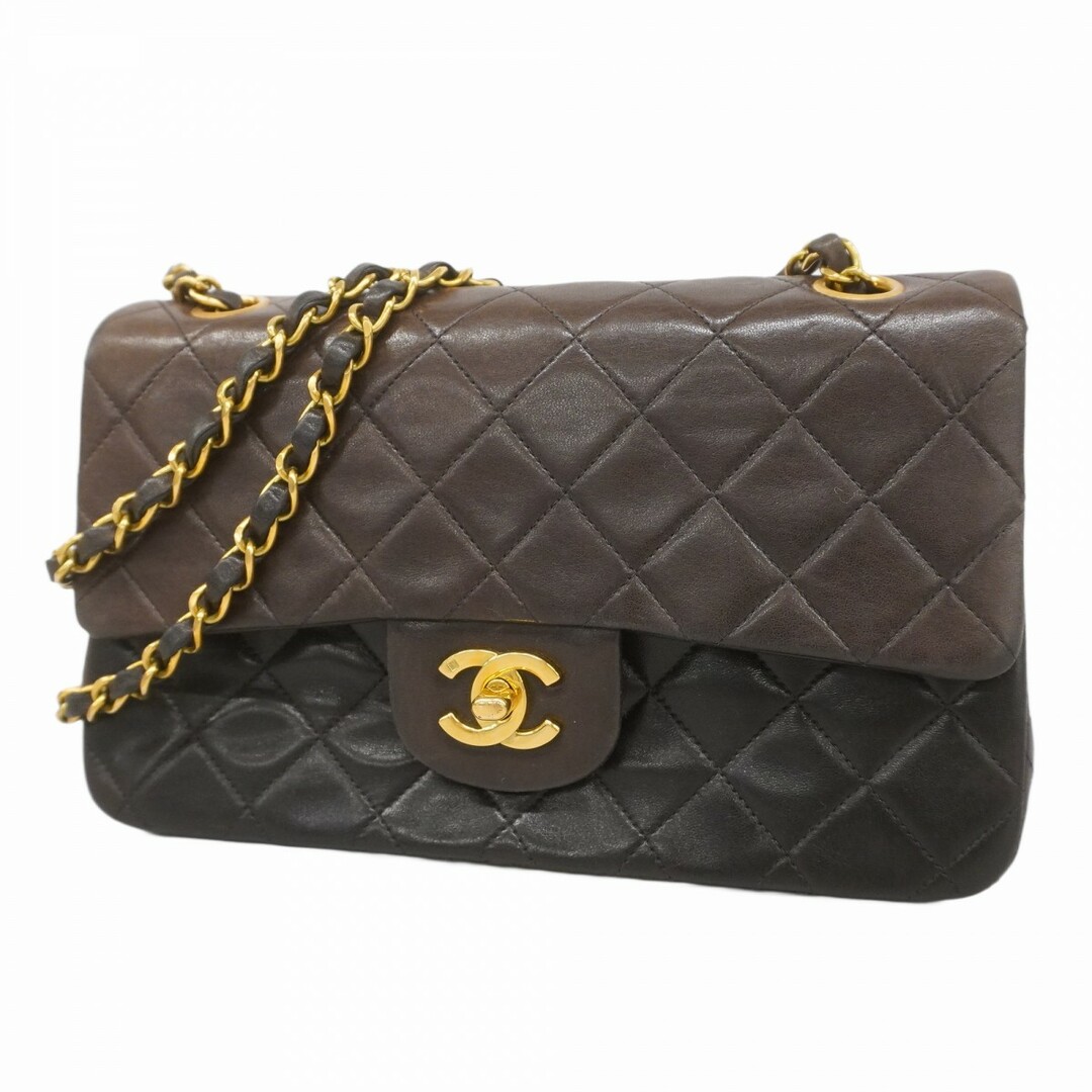 CHANEL - ★最終価格★SALE【5dd5538】シャネル ショルダーバッグ マトラッセ Wフラップ Wチェーン ラムスキン ブラック ゴールド金具【中古】レディース