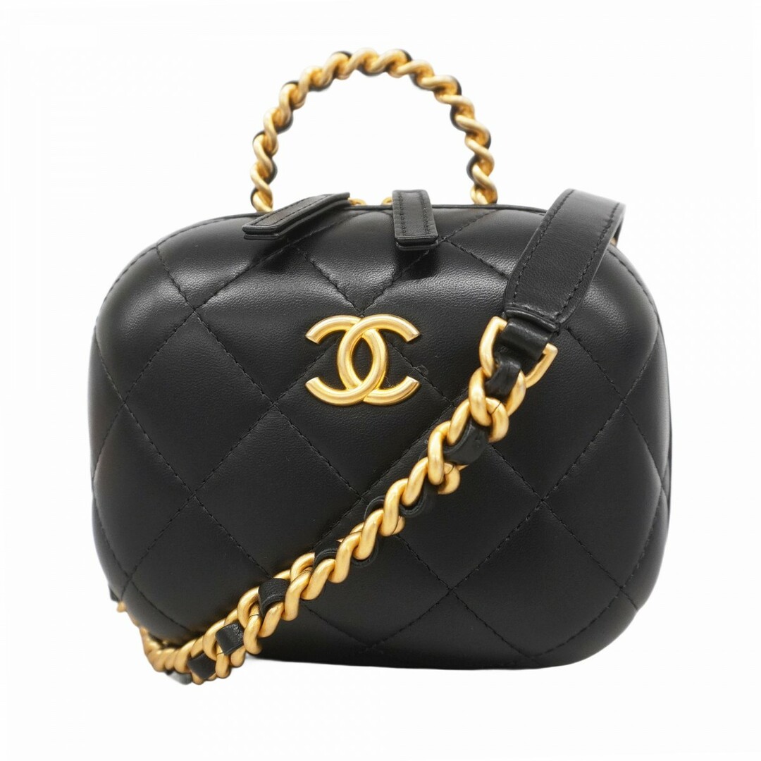 CHANEL - ★最終価格★SALE【5dd5542】シャネル ショルダーバッグ マトラッセ チェーンショルダー ラムスキン ブラック ゴールド金具【中古】レディース