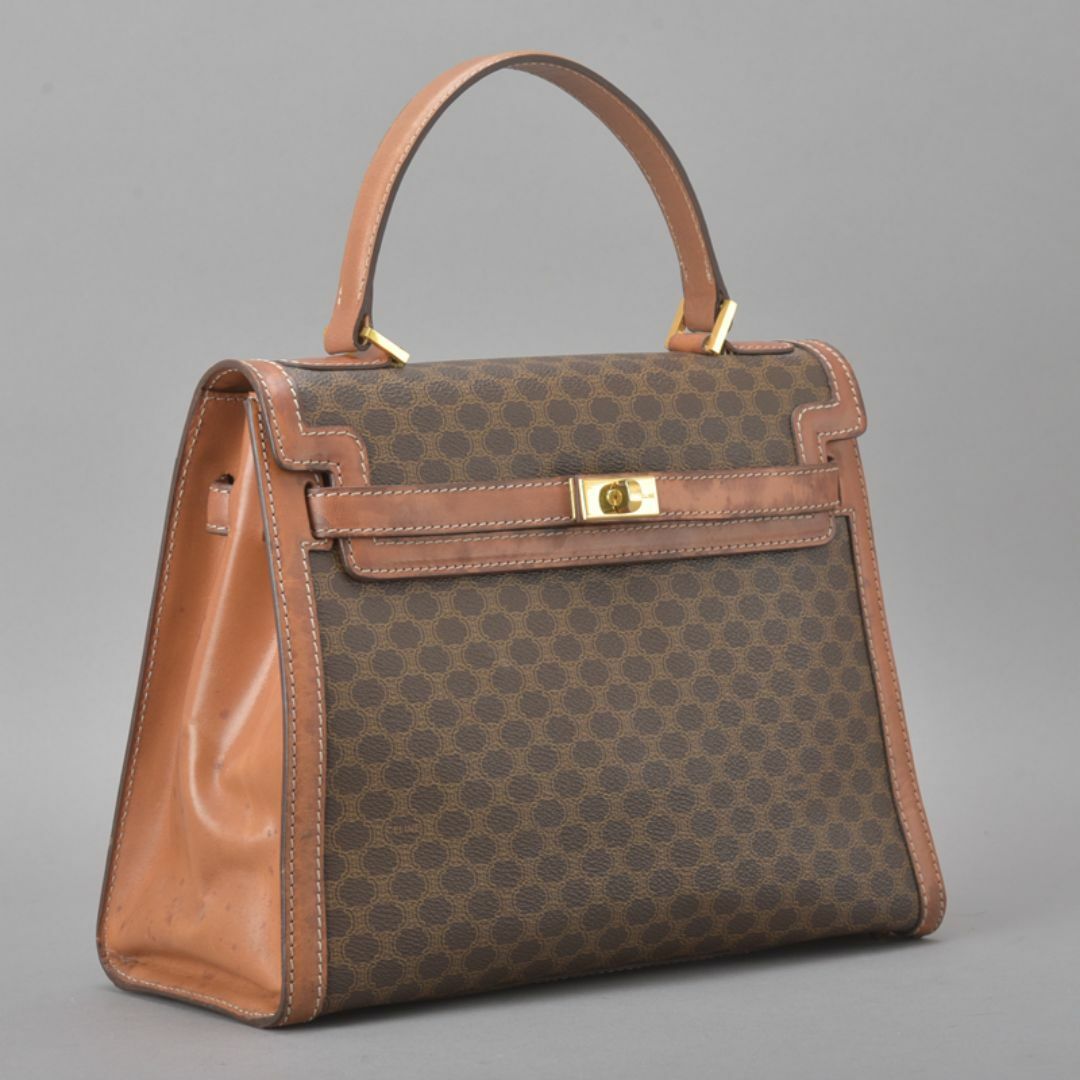 CELINE - CELINE◇セリーヌ マカダム ハンドバッグ PVCレザー CELINE - CELINE◇セリーヌ マカダム ハンドバッグ PVCレザー
