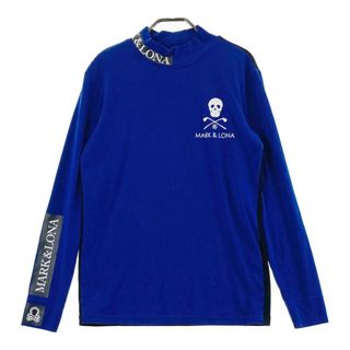 サイズ：46 MARK&LONA マークアンドロナ 2024年モデル バイカラー ハイネック 長袖Tシャツ  ブルー系 [240101385129] ゴルフウェア メンズ ストスト(ウエア)