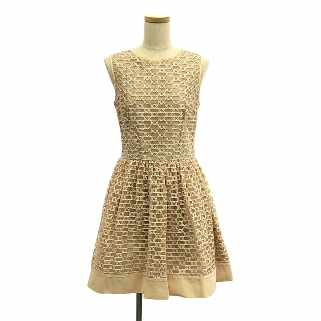 【新品】  RED VALENTINO / レッドヴァレンティノ | レース ノースリーブ フレア ワンピース | 40 | ピンクベージュ | レディース