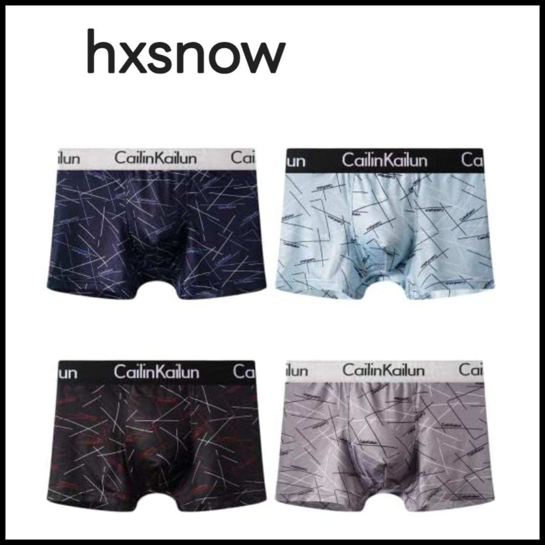 [hxsnow] ボクサーパンツ メンズ 下着 4枚セット 前閉じ 吸水速乾 メンズのアンダーウェア(ボクサーパンツ)の商品写真