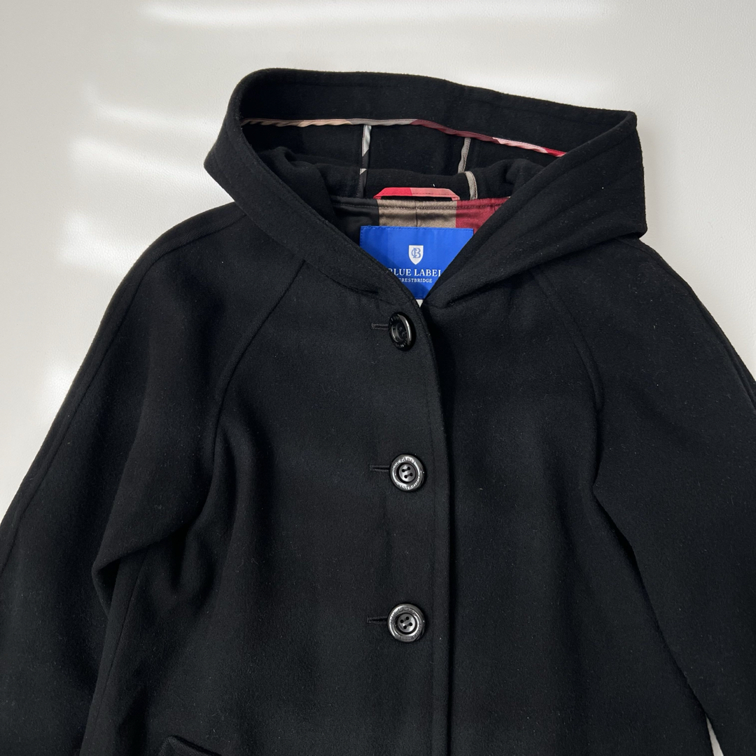良品 BLUE LABEL CRESTBRIDGE ロングコート チェック 38