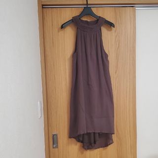 BITTOKO ブラウン ノースリーブ チュニック/ワンピース(ロングワンピース/マキシワンピース)