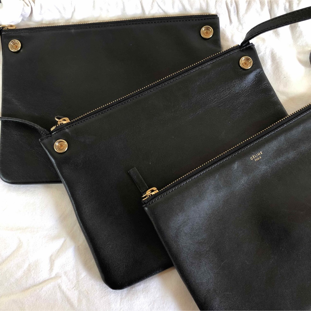 CELINE - セリーヌ ショルダーバッグ トリオ ラージ レザー 斜 CELINE - セリーヌ ショルダーバッグ トリオ ラージ レザー 斜