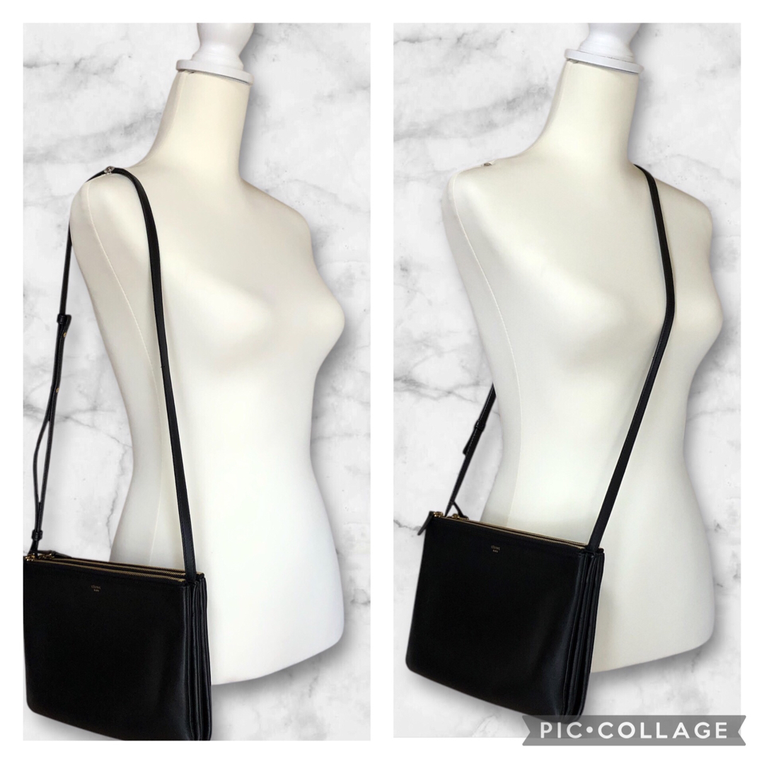 CELINE - セリーヌ ショルダーバッグ トリオ ラージ レザー 斜 CELINE - セリーヌ ショルダーバッグ トリオ ラージ レザー 斜