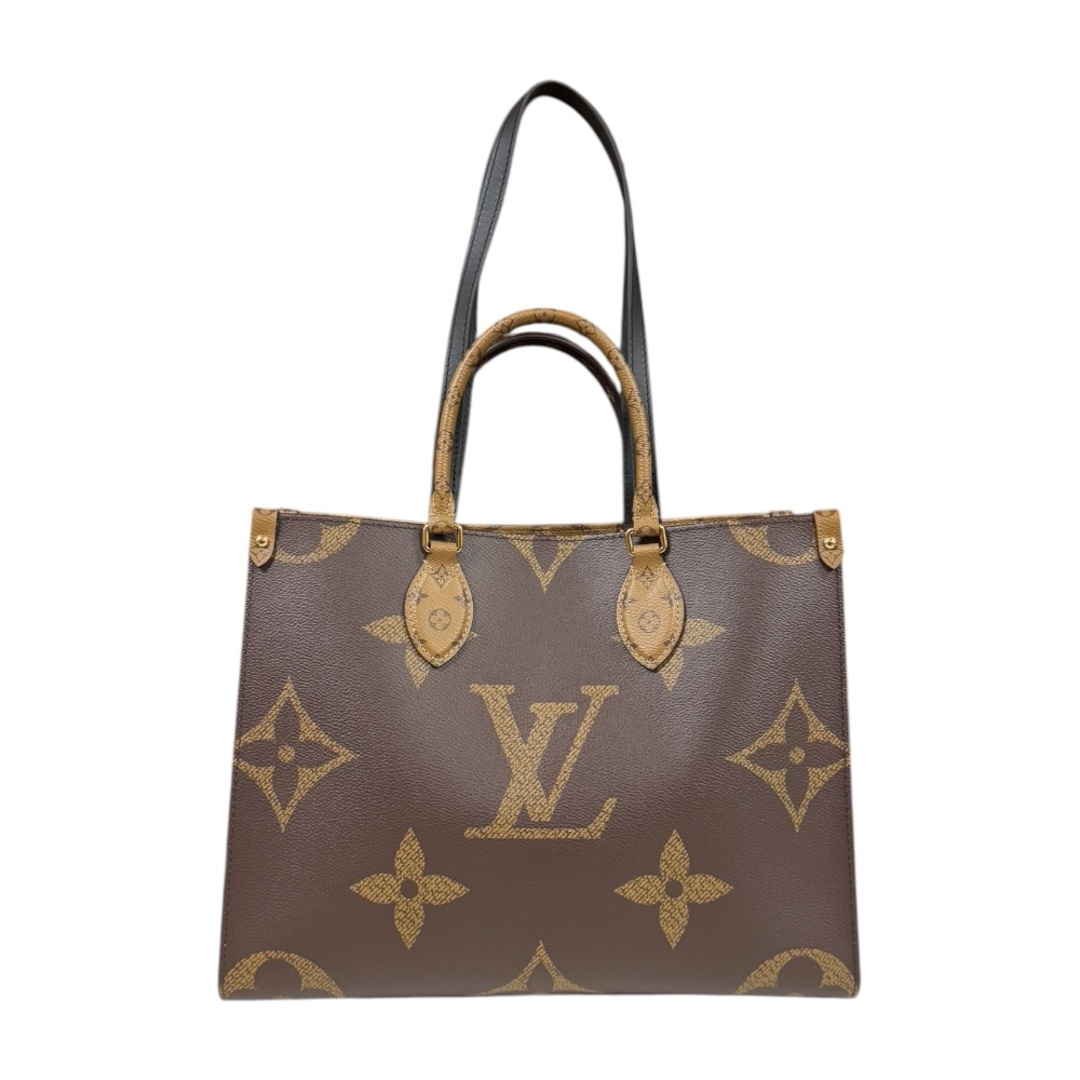 LOUIS VUITTON - ルイヴィトン オンザゴーMM モノグラムジャイアント ショルダーバッグ モノグラムキャンバス M45321 ブラウン レディース LOUIS VUITTON  中古