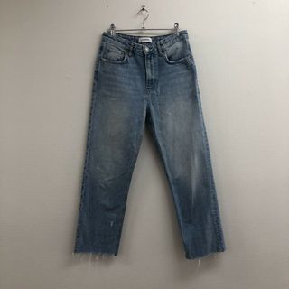 【ZARA WOMAN】ザラ ウーマン　　青　ブルー　デニムパンツ　デニム　パンツ　ズボン　ストレートパンツ　レディース　メンズ　(デニム/ジーンズ)
