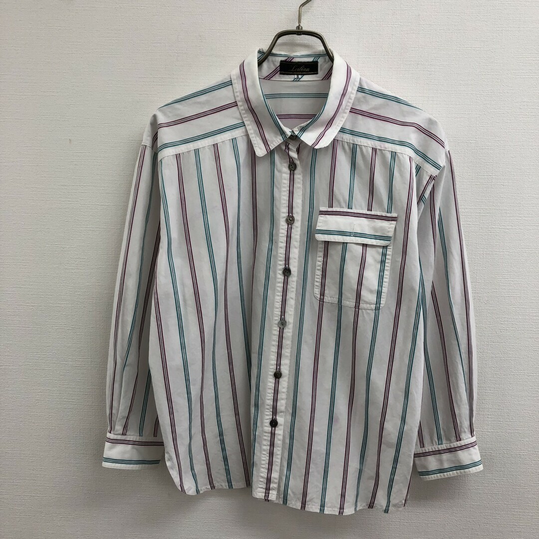 leilian - 【Leilian】レリアン シャツ 長袖シャツ コットンシャツ サイズ9 ストライプ