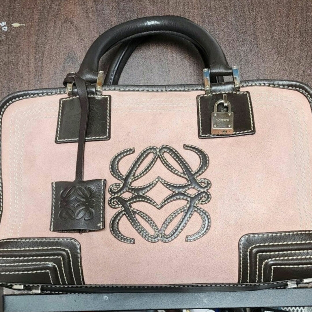 LOEWE - 希少 ロエベバッグLOEWEアマソナ28 スエード×レーザー LOEWE - 希少 ロエベバッグLOEWEアマソナ28 スエード×レーザー