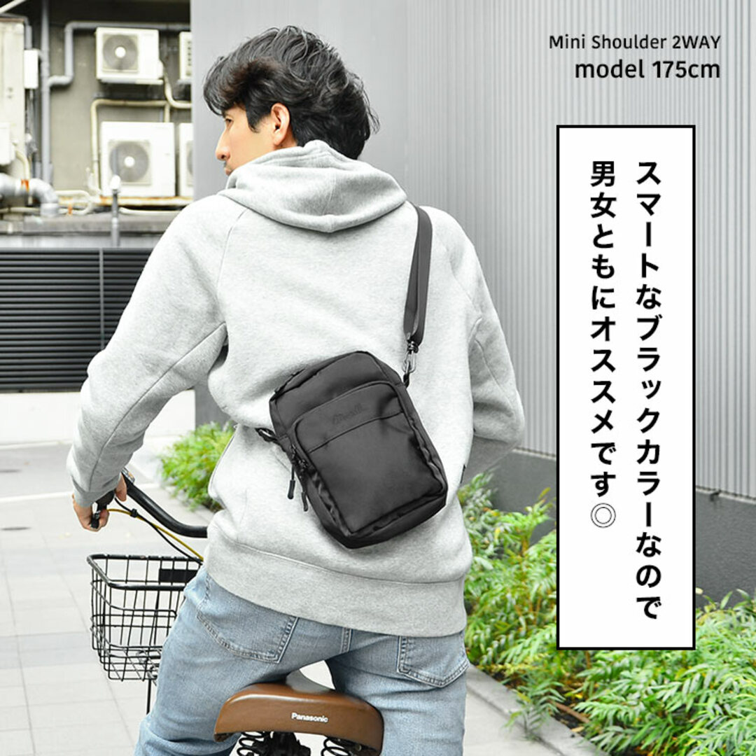 ショルダーバッグ レディース メンズ 小さめ 斜め掛け 高校生 大学生 大人 ブランド ミニショルダー 肩掛け 縦方 撥水 おしゃれ コンパクト スマホ ポーチ 小物入れ ポシェット 旅行 フェス ブラック 男子 女子 ブラック/ホワイト レディースのバッグ(ショルダーバッグ)の商品写真