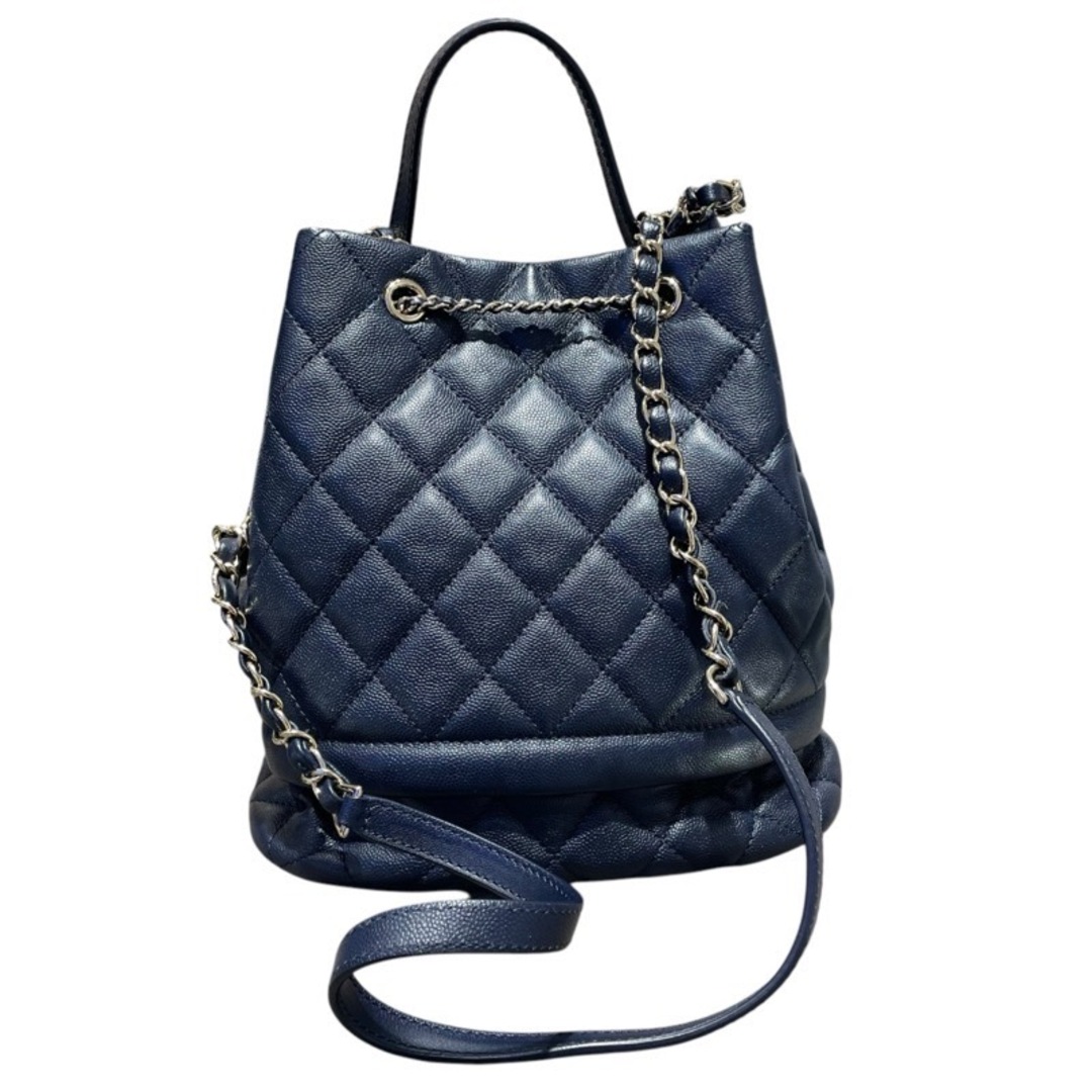 CHANEL - シャネル CHANEL マトラッセ巾着ショルダー ネイビー CHANEL - シャネル CHANEL マトラッセ巾着ショルダー ネイビー
