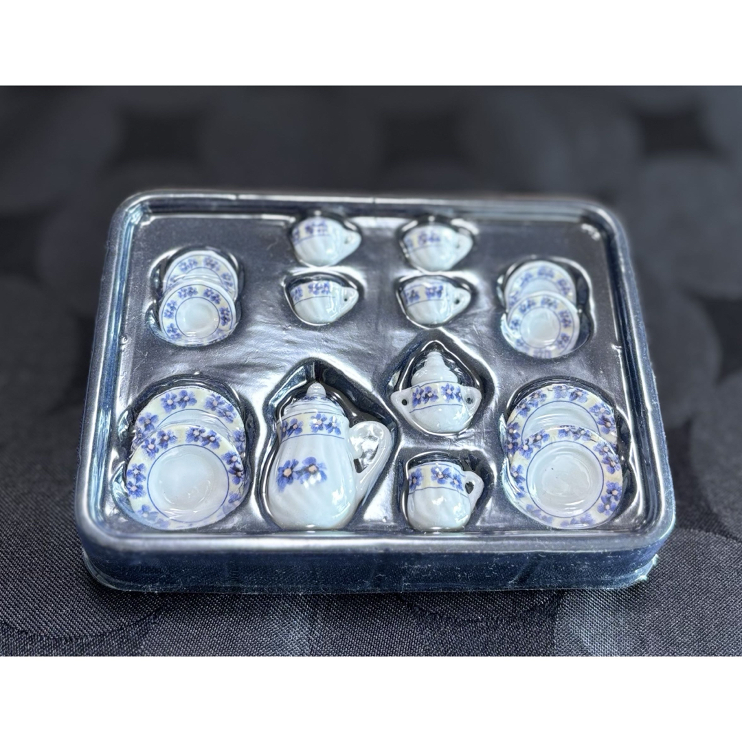 ミニチュア ティーセット ハンドメイドのおもちゃ(ミニチュア)の商品写真