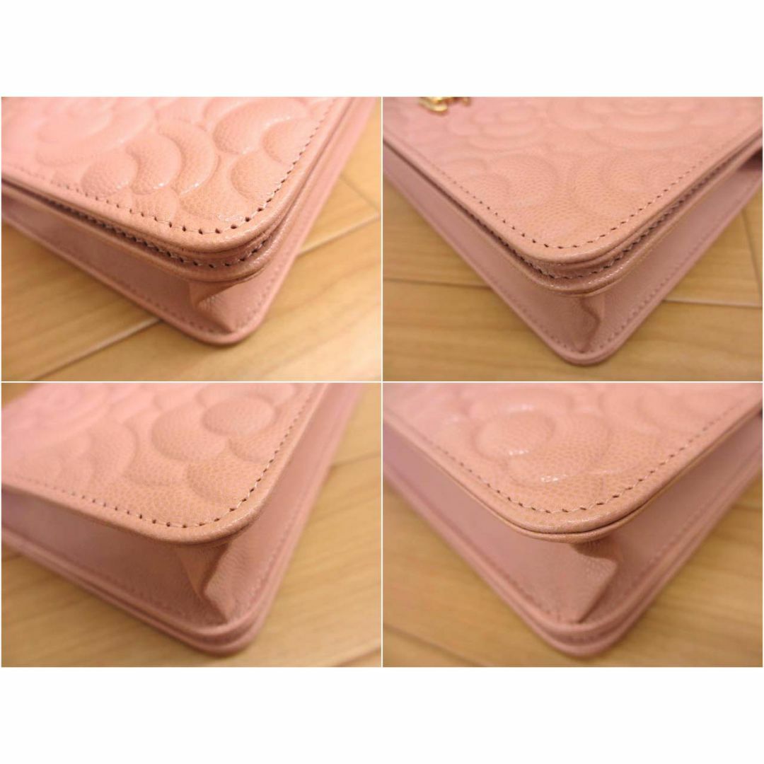 CHANEL - 未使用 シャネル キャビアスキン カメリア エンボス CHANEL - 未使用 シャネル キャビアスキン カメリア エンボス