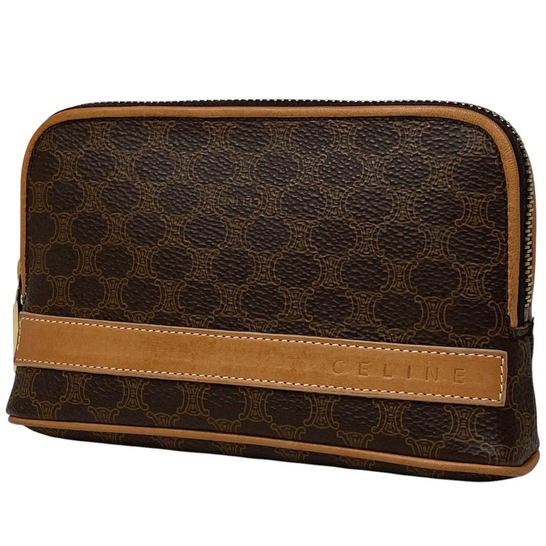 CELINE - セリーヌ マカダム柄 ポーチ レディース 【中古】の CELINE - セリーヌ マカダム柄 ポーチ レディース 【中古】の