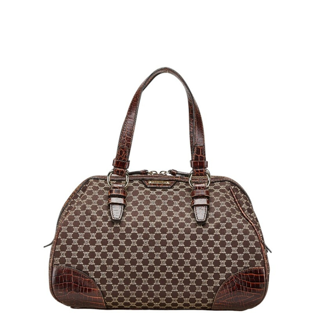 CELINE - セリーヌ マカダム クロコ型押し ハンドバッグ CELINE - セリーヌ マカダム クロコ型押し ハンドバッグ