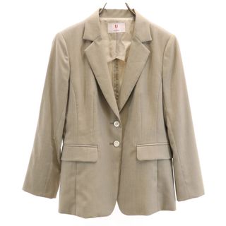 ユーバイウンガロ(U by ungaro)の古着 U by ungaro ユーバイウンガロ 日本製 シルクブレンド テーラードジャケット 40 グレージュ レディース(テーラードジャケット)