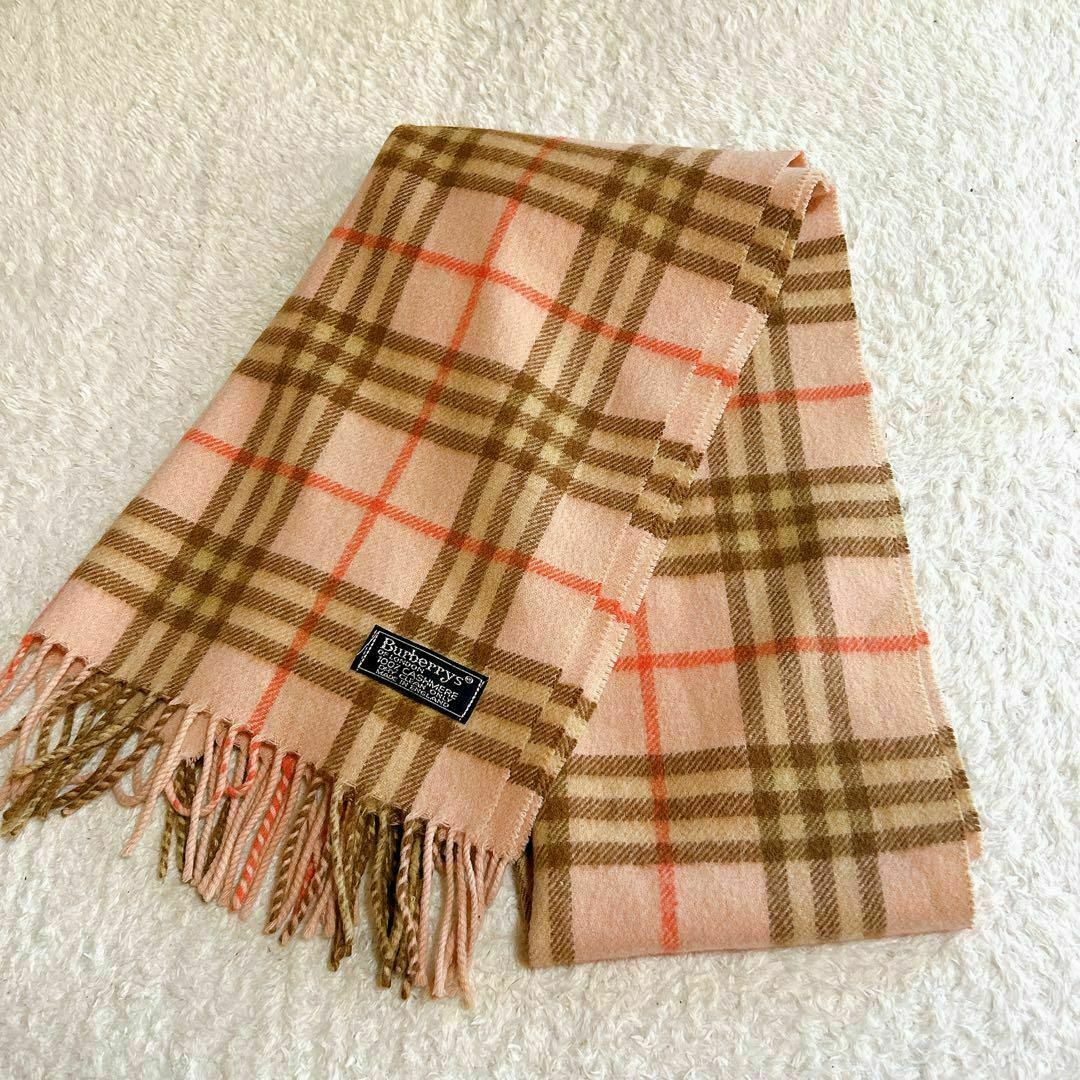 BURBERRY - 希少色 BURBERRY カシミヤ100% チェック柄 ピンク BURBERRY - 希少色 BURBERRY カシミヤ100% チェック柄 ピンク