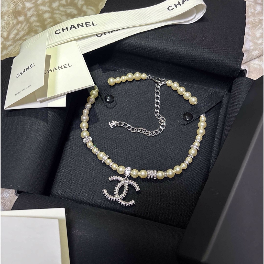 CHANEL - 未使用 シャネル ココマーク ロゴ パール ネックレス CHANEL - 未使用 シャネル ココマーク ロゴ パール ネックレス