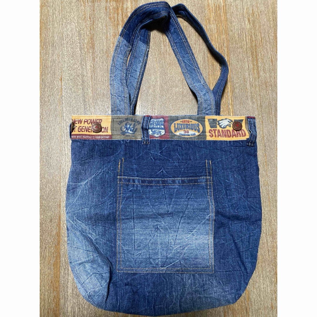 トートバッグ　古着リメイク　ハンドメイド レディースのバッグ(トートバッグ)の商品写真