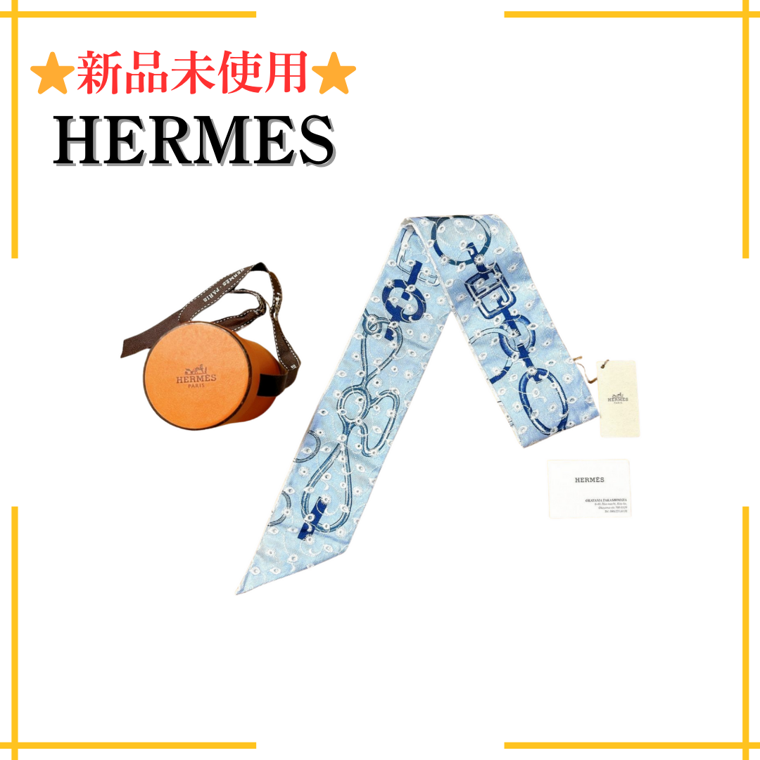 HERMES - 【新品未使用タグ付き】ツイリー 刺繍 ド・レ HERMES - 【新品未使用タグ付き】ツイリー 刺繍 ド・レ