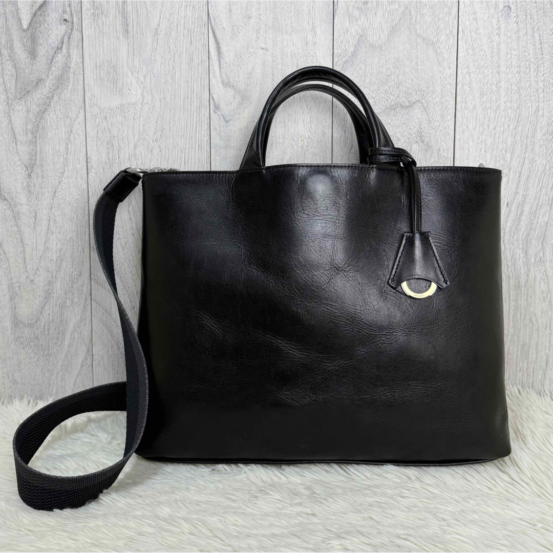 美品♡A4可♡aniary アニアリ シュリンクレザー 2way トートバッグ