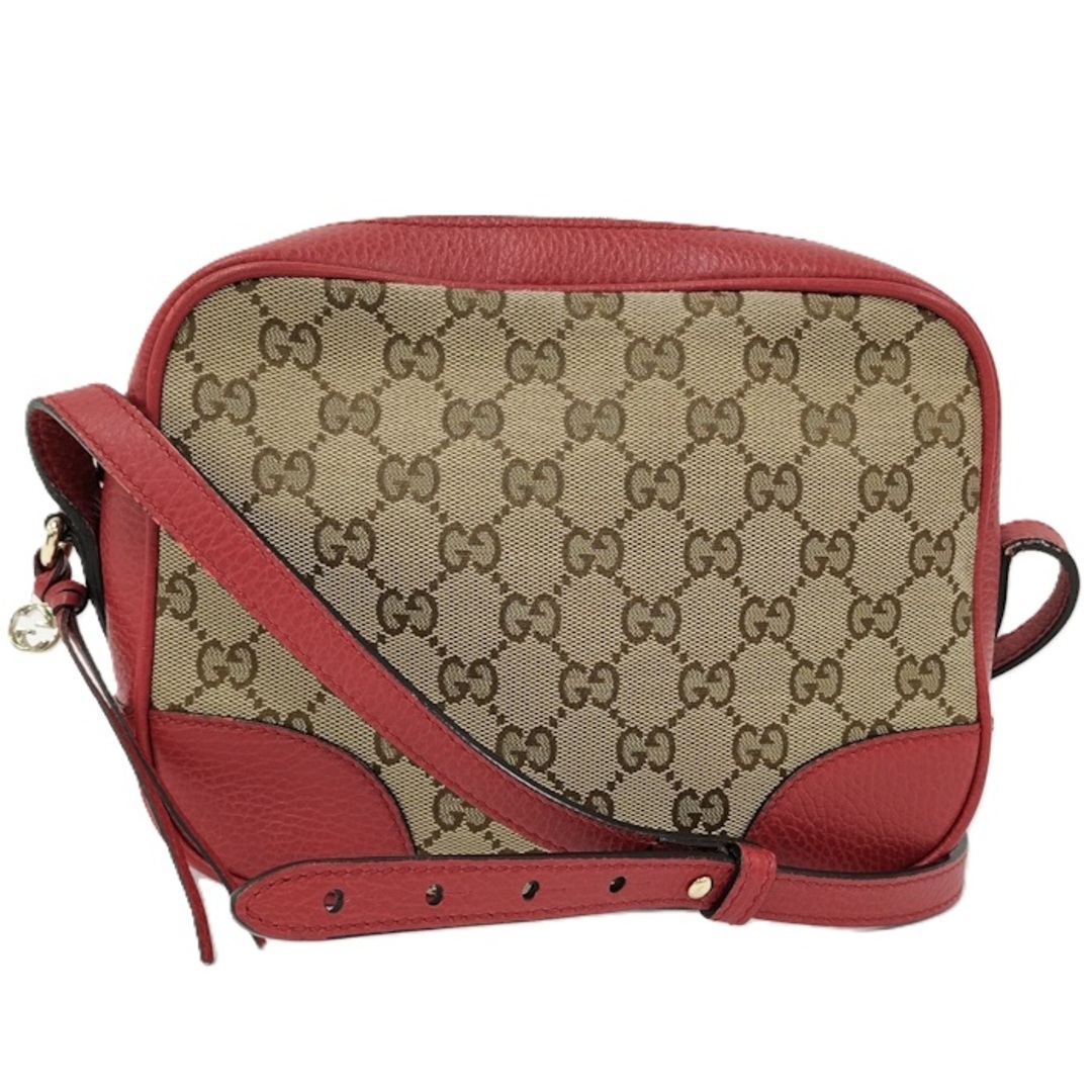 GUCCI - GUCCI ショルダーバッグ GGキャンバス レザー ベージュ GUCCI - GUCCI ショルダーバッグ GGキャンバス レザー ベージュ