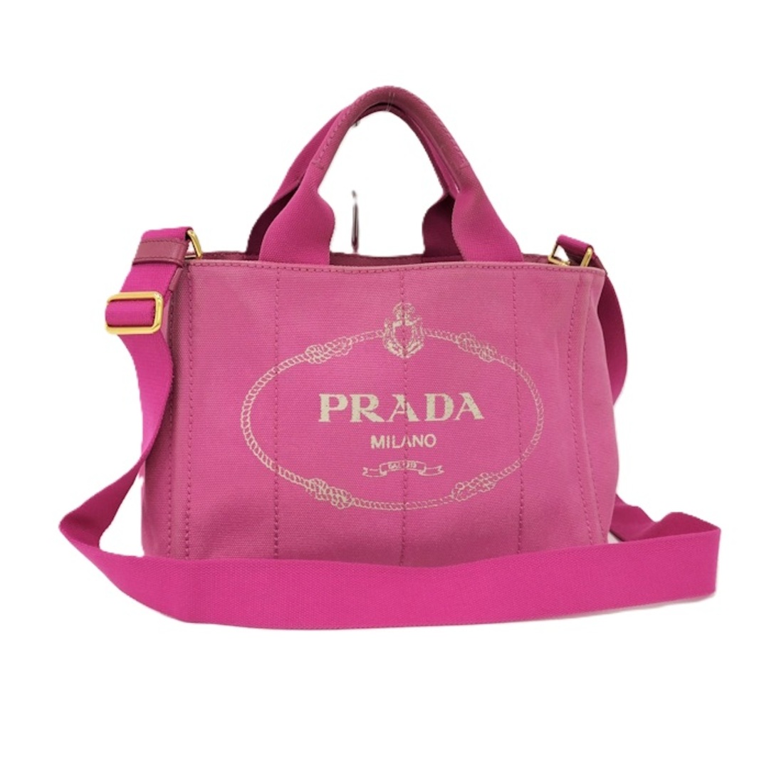 PRADA - PRADA カナパ ミニ 2WAYトートバッグ キャンバス ピンク PRADA - PRADA カナパ ミニ 2WAYトートバッグ キャンバス ピンク