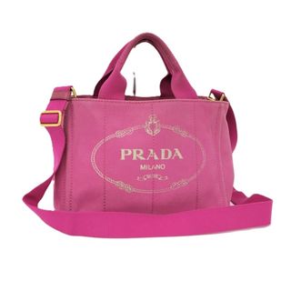 PRADA - PRADA カナパ ミニ 2WAYトートバッグ キャンバス ピンク PRADA - PRADA カナパ ミニ 2WAYトートバッグ キャンバス ピンク