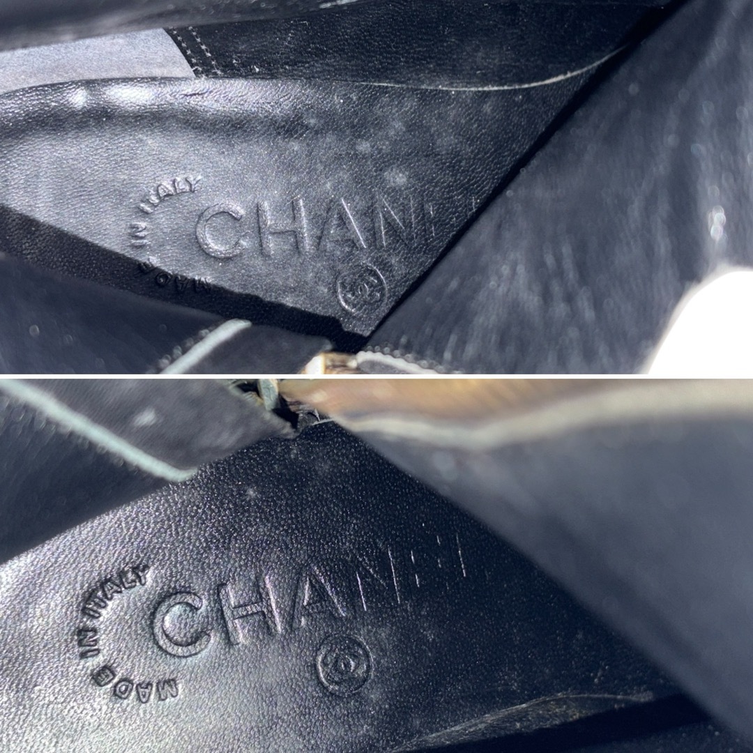 CHANEL - CHANEL シャネル カメリア ショートブーツ 36 1/2の CHANEL - CHANEL シャネル カメリア ショートブーツ 36 1/2の