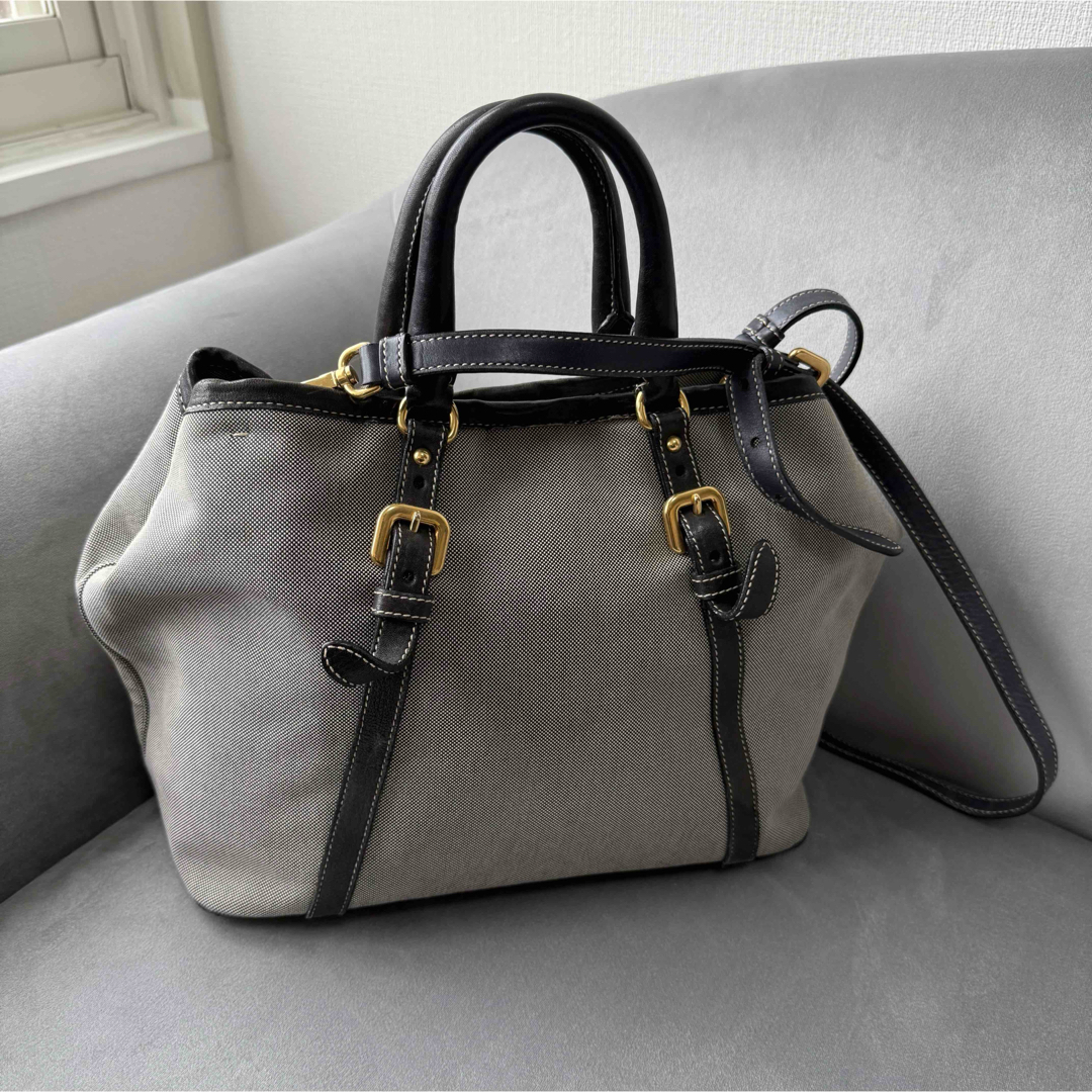 PRADA - プラダ ロゴジャガード 2way ハンドバッグ ショルダー PRADA - プラダ ロゴジャガード 2way ハンドバッグ ショルダー
