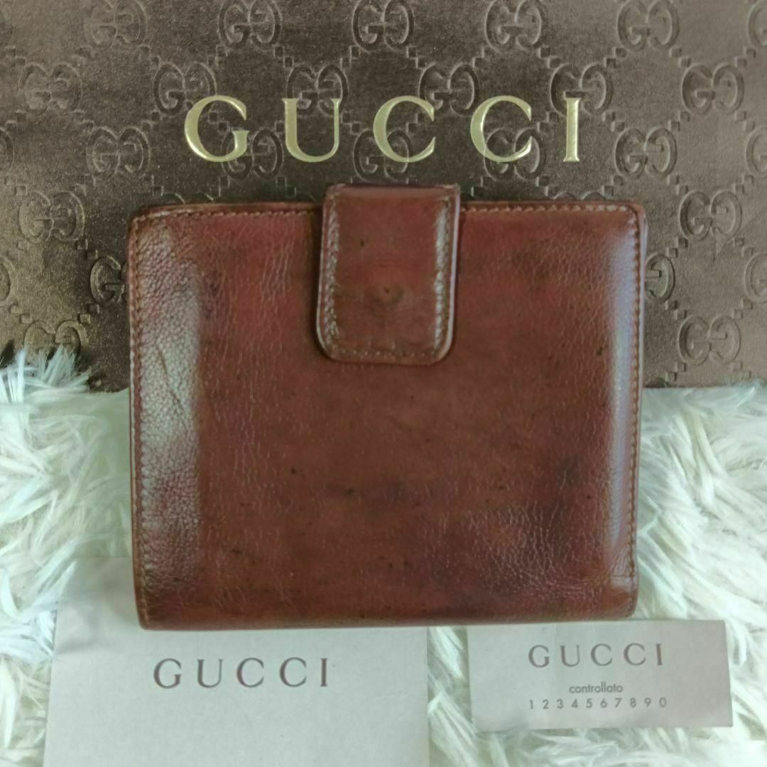 GUCCI - 【GUCCI】グッチ 折り財布 財布 バンブー ブラウン系 GUCCI - 【GUCCI】グッチ 折り財布 財布 バンブー ブラウン系