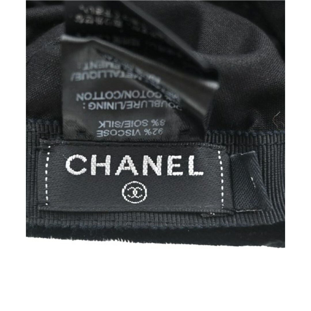 CHANEL - CHANEL シャネル キャスケット - 黒 【古着】【中古 CHANEL - CHANEL シャネル キャスケット - 黒 【古着】【中古