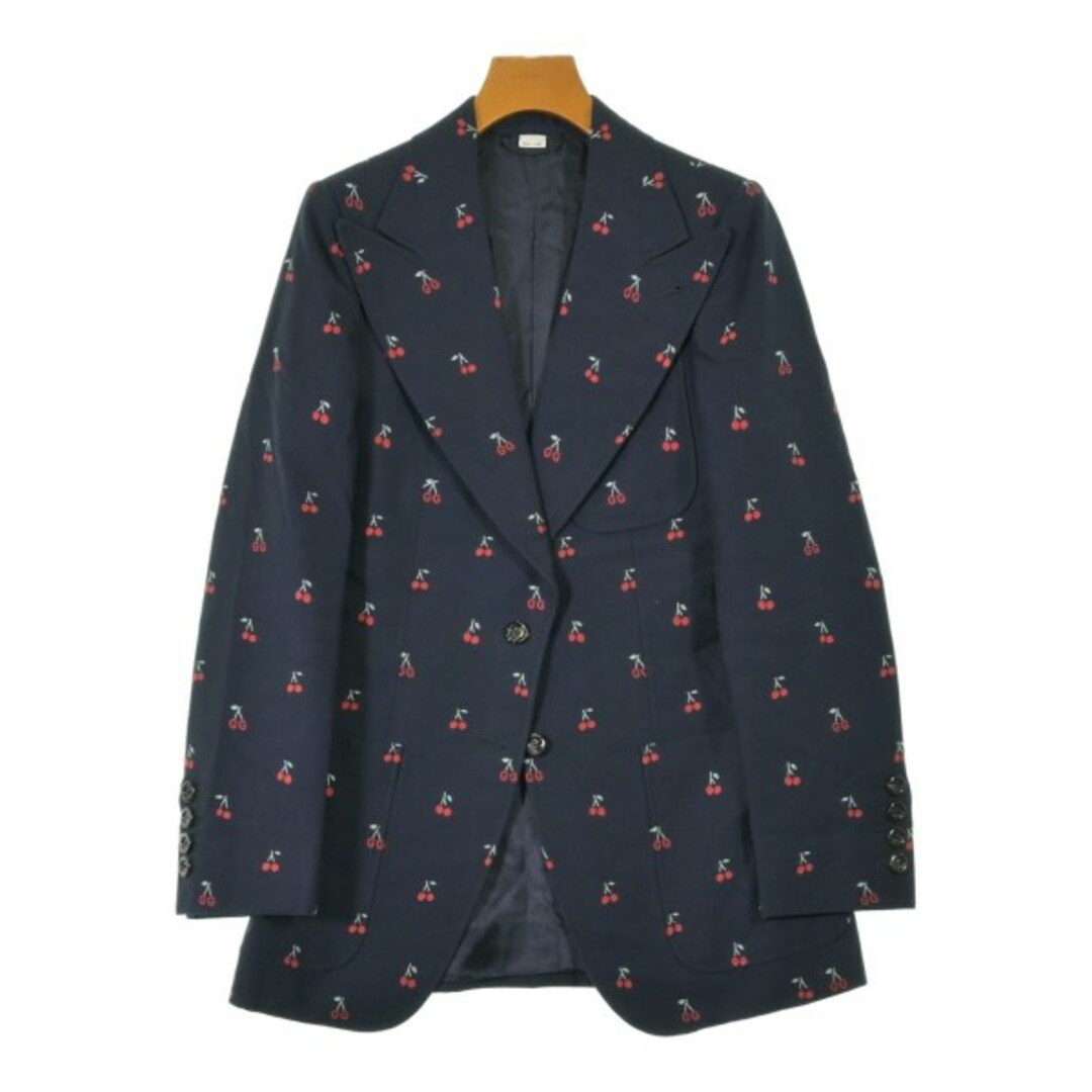 GUCCI - GUCCI グッチ テーラードジャケット 40(M位) 紺x赤x緑系 GUCCI - GUCCI グッチ テーラードジャケット 40(M位) 紺x赤x緑系