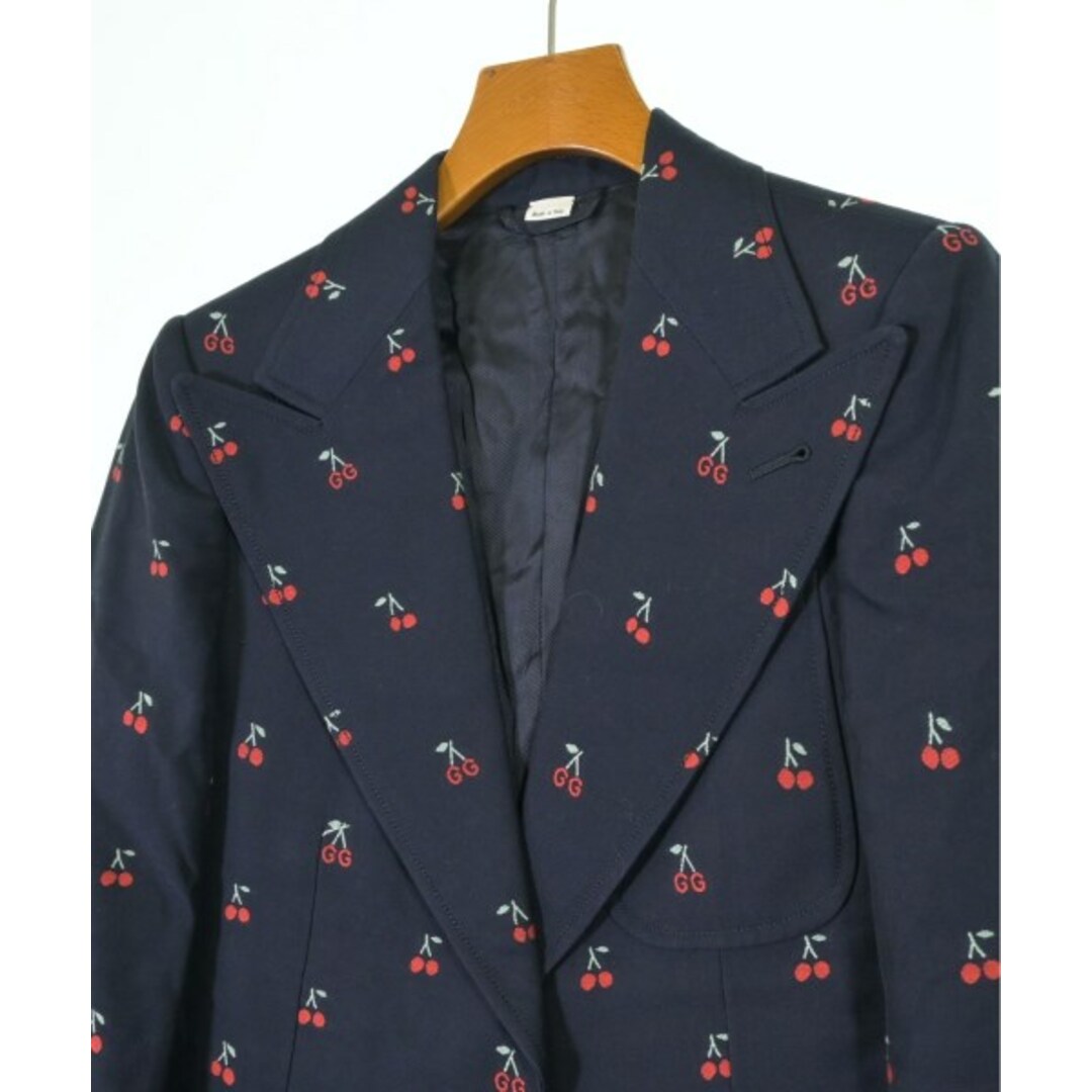 GUCCI - GUCCI グッチ テーラードジャケット 40(M位) 紺x赤x緑系 GUCCI - GUCCI グッチ テーラードジャケット 40(M位) 紺x赤x緑系