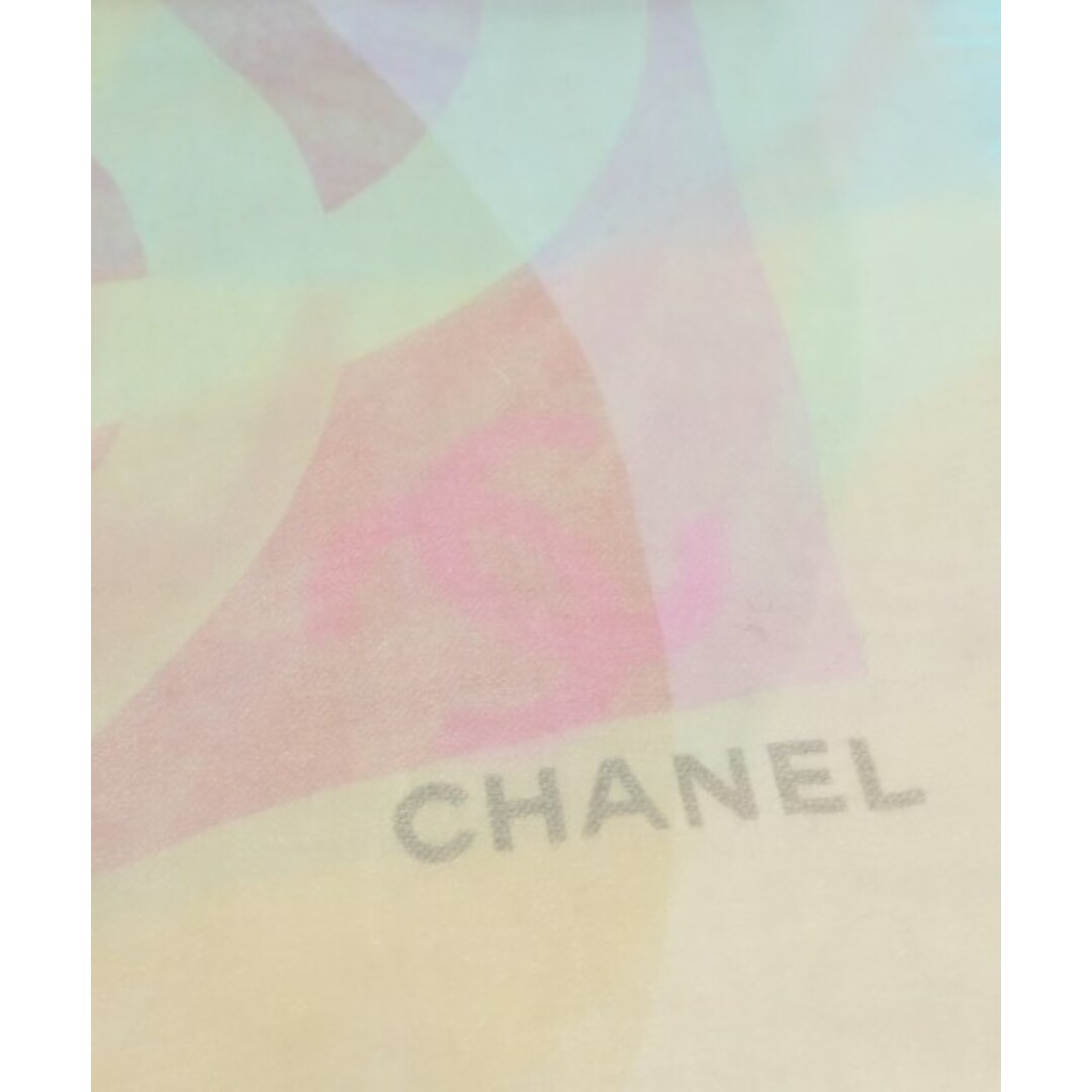 CHANEL - CHANEL シャネル ストール - グレーx赤x水色等(総柄 CHANEL - CHANEL シャネル ストール - グレーx赤x水色等(総柄