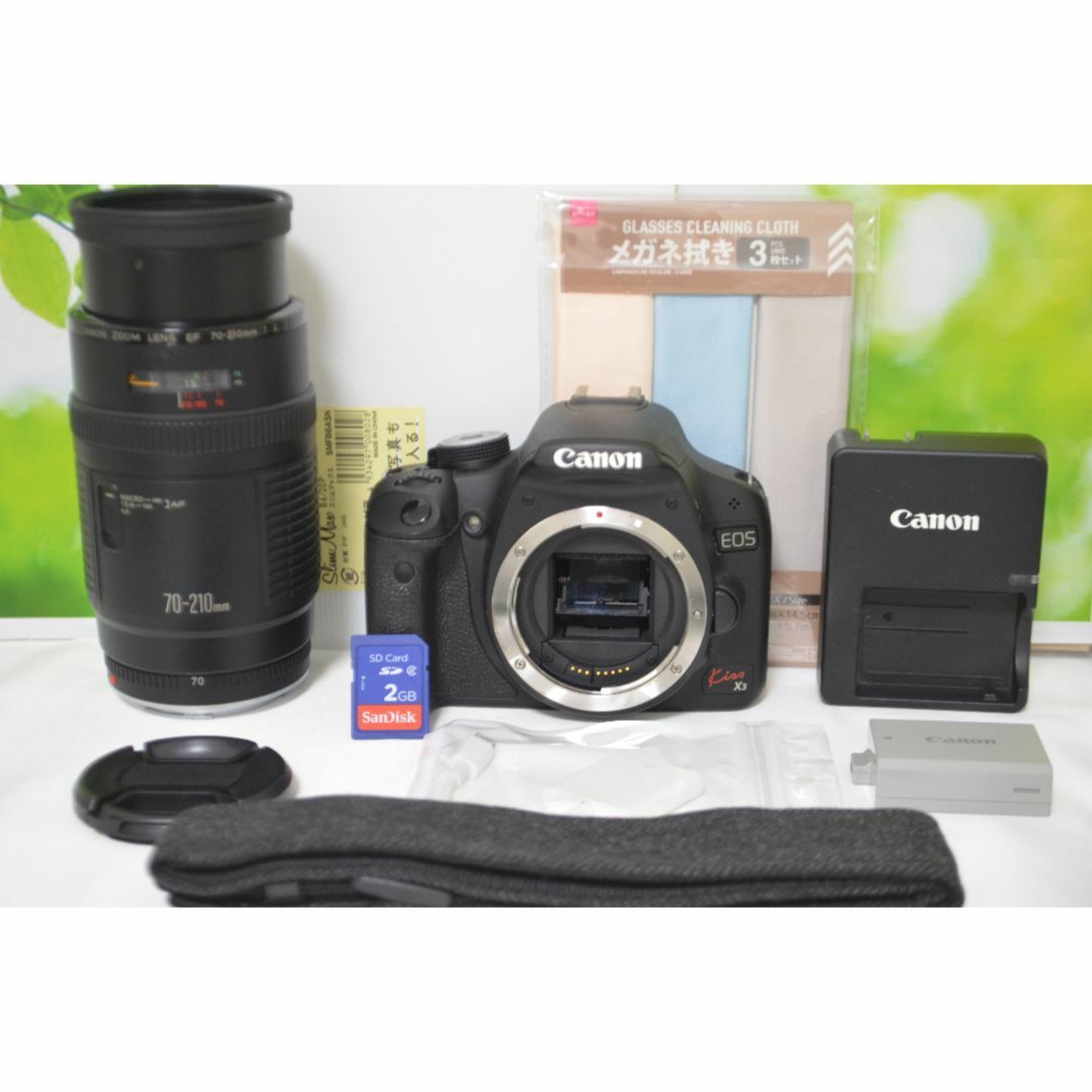 Canon(キヤノン)の美品 キャノン Canon kiss x3☆動画機能付☆望遠レンズ☆スマホに転送 スマホ/家電/カメラのカメラ(デジタル一眼)の商品写真