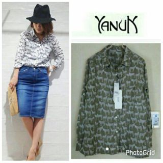 ヤヌーク(YANUK)の新品定価23,760円♡YANUKヤヌーク♡ゼブラ柄コットンシャツ(シャツ/ブラウス(長袖/七分))