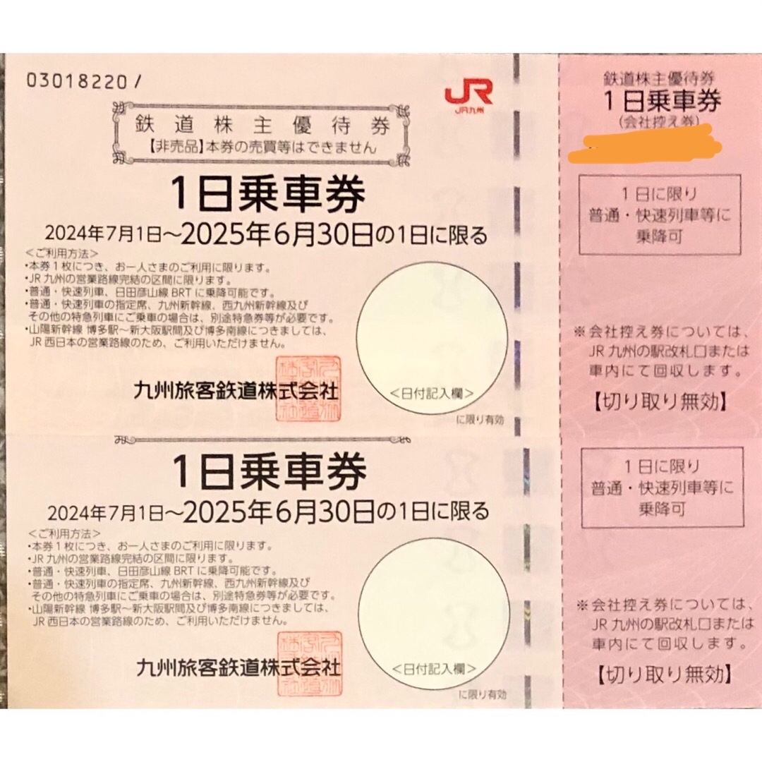 JR九州株主優待 2枚 チケットの優待券/割引券(その他)の商品写真
