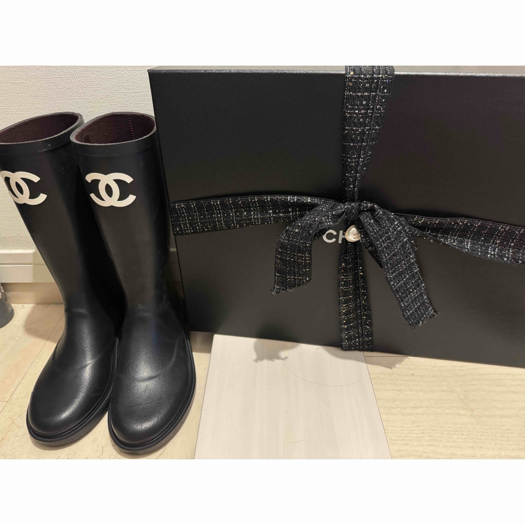 CHANEL - CHANEL ラバーロング レインブーツ 37の通販 by 必読 CHANEL - CHANEL ラバーロング レインブーツ 37の通販 by 必読