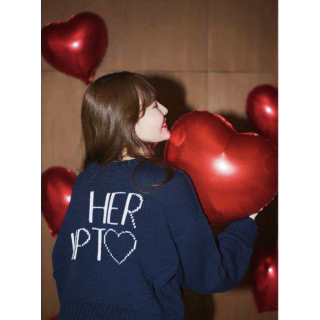 Her lip to - 正規品Herlipto Share The Love Knit Top navyの Her lip to - 正規品Herlipto Share The Love Knit Top navyの