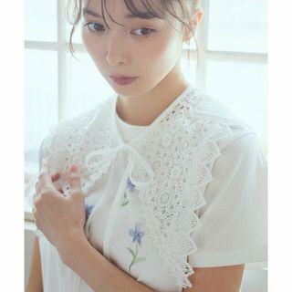 アースミュージックアンドエコロジー(earth music & ecology)の【アイボリー】ケミカルレース付け襟(その他)