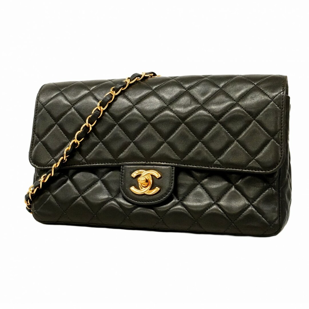 CHANEL - ★最終価格★SALE【5dd5844】シャネル ショルダーバッグ マトラッセ チェーンショルダー ラムスキン ブラック ゴールド金具【中古】レディース