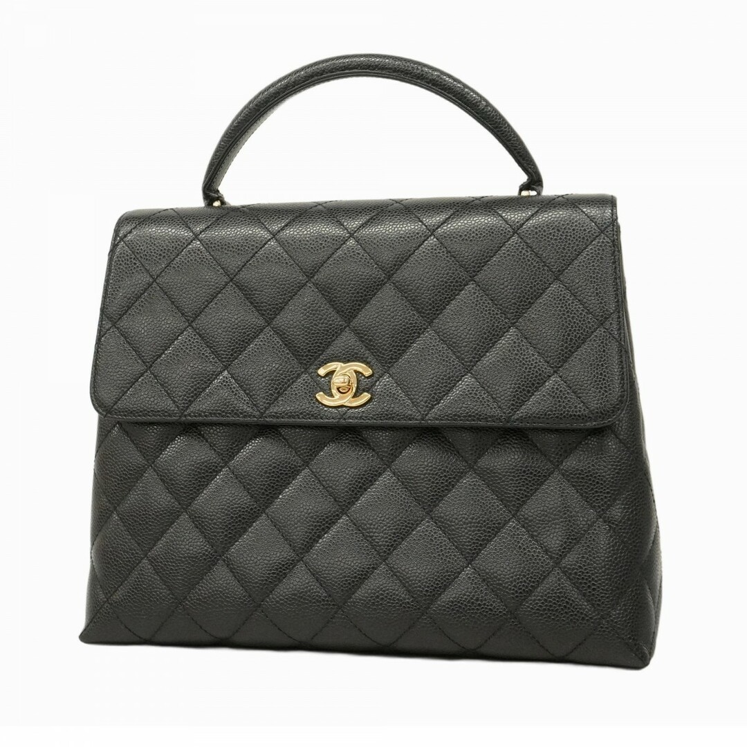 CHANEL - ★SALE【5dd5852-e】シャネル ハンドバッグ マトラッセ キャビアスキン ブラック ゴールド金具【中古】レディース